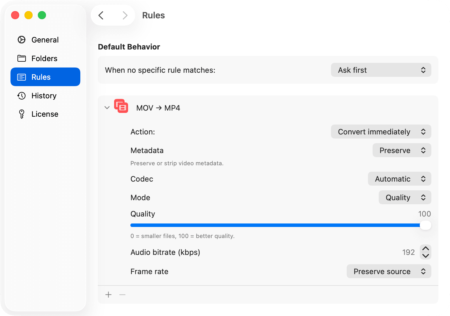 Consul menu bar app converting a file after an extension rename